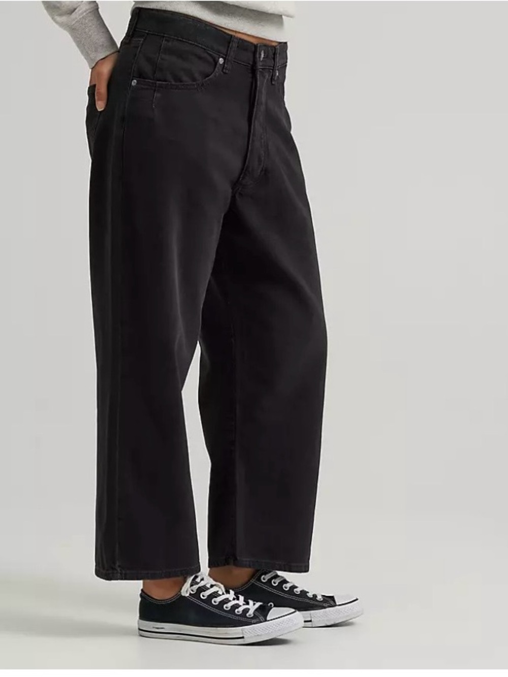 NWT Lee Women’s Cropped Wide Leg Jeans Size 4  27 Waist Mid Rise Button Fly